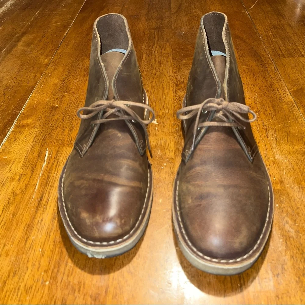 Clarks DesertBrown Leather Men's Chukka Boots Size 10 1/2